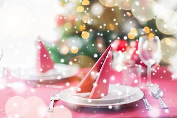 Image showing room with christmas tree and decorated table