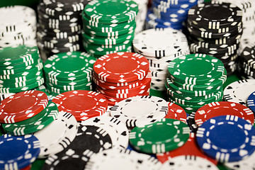 Image showing close up of casino chips background