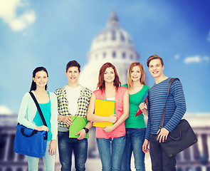 Image showing group of smiling students standing