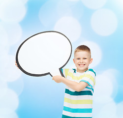 Image showing smiling little boy with blank text bubble