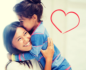 Image showing hugging mother and daughter