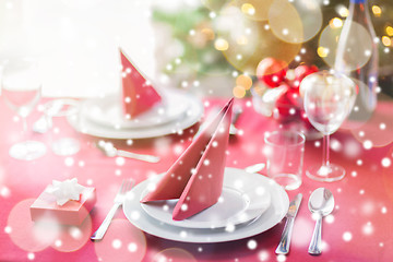 Image showing room with christmas tree and decorated table