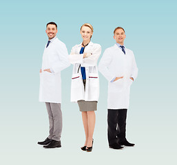 Image showing group of smiling doctors in white coats