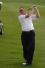 Image showing Male golfer playing golf