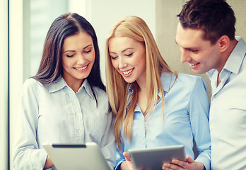 Image showing business team working with tablet pcs in office