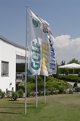 Image showing Golf flags