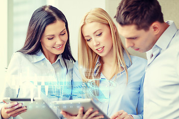 Image showing business team working with tablet pcs in office