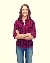 Image showing smiling young woman in casual clothes