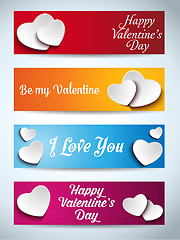 Image showing Valentines Day Set of Four Web Banners