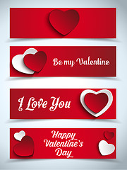 Image showing Valentines Day Set of Four Web Banners