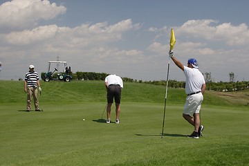 Image showing Golfers in golf course