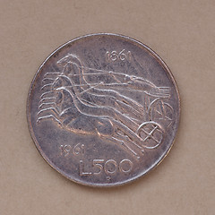 Image showing Italian 500 Lire coin