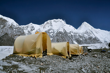 Image showing Basecamp on glacier in Kyrgyzstan