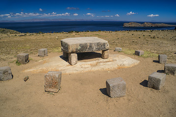 Image showing Ancient stones on Isla del Sol