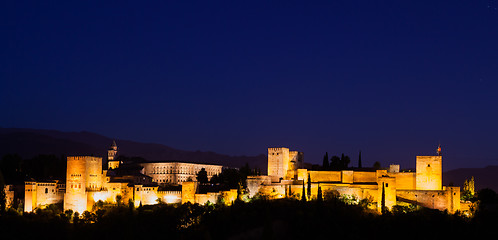 Image showing Alhambra by night