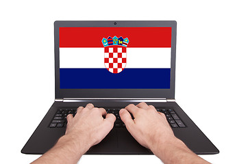 Image showing Hands working on laptop, Croatia