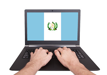 Image showing Hands working on laptop, Guatemala