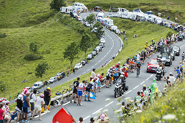 Image showing The Cyclist Vasili Kiryienka on Col de Peyresourde