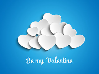 Image showing Valentine Day Heart Clouds in the Sky