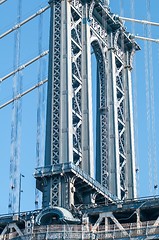 Image showing new york city manhattan bridge and skyline