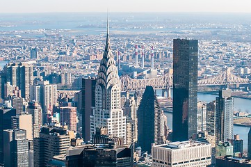 Image showing New York City Manhattan midtown aerial panorama view with skyscr