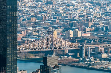 Image showing New York City Manhattan midtown aerial panorama view with skyscr