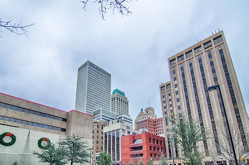 Image showing tulsa city skyline around downtown streets