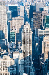 Image showing New York City Manhattan midtown aerial panorama view with skyscr