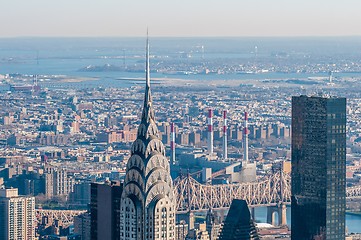 Image showing New York City Manhattan midtown aerial panorama view with skyscr