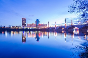 Image showing springfield massachusetts city skyline early morning