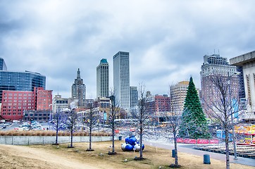 Image showing tulsa city skyline around downtown streets