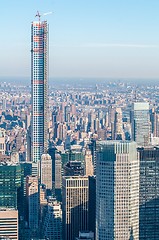 Image showing New York City Manhattan midtown aerial panorama view with skyscr