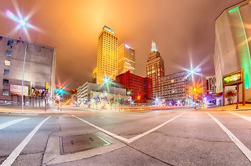 Image showing tulsa city skyline around downtown streets