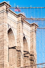 Image showing brooklyn bridge and new york city manhattan skyline