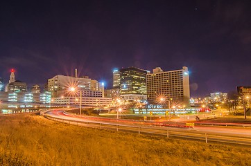 Image showing downtown Hartford Connecticut at dusk 