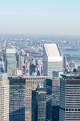 Image showing New York City Manhattan midtown aerial panorama view with skyscr