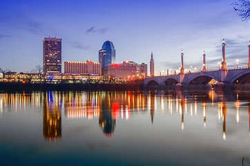 Image showing springfield massachusetts city skyline early morning