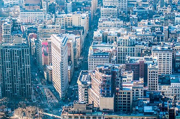 Image showing New York City Manhattan midtown aerial panorama view with skyscr