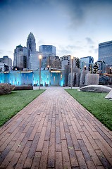 Image showing  new Romare-Bearden park in uptown Charlotte North Carolina earl