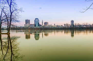 Image showing springfield massachusetts city skyline early morning