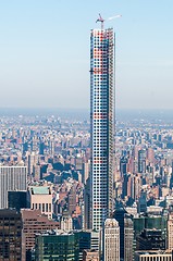 Image showing New York City Manhattan midtown aerial panorama view with skyscr