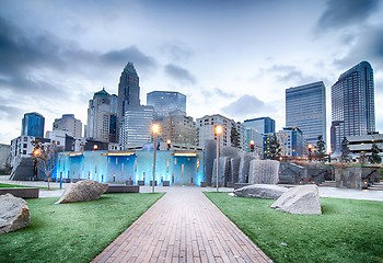 Image showing  new Romare-Bearden park in uptown Charlotte North Carolina earl