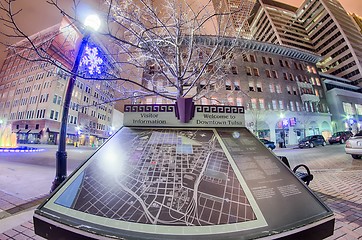 Image showing tulsa city skyline around downtown streets