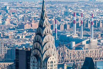 Image showing New York City Manhattan midtown aerial panorama view with skyscr