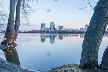 Image showing springfield massachusetts city skyline early morning