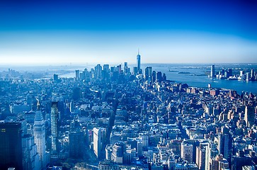 Image showing new york city manhattan skyline aerial