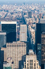 Image showing New York City Manhattan midtown aerial panorama view with skyscr