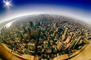 Image showing new york city manhattan skyline aerial