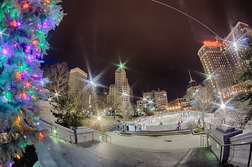 Image showing Providence rhode island downtown at night