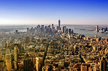 Image showing new york city manhattan skyline aerial